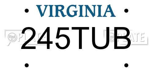 245TUB Virginia License Plate