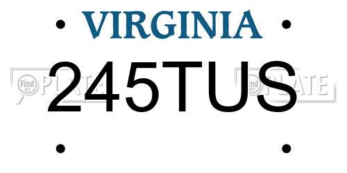 245TUS Virginia License Plate