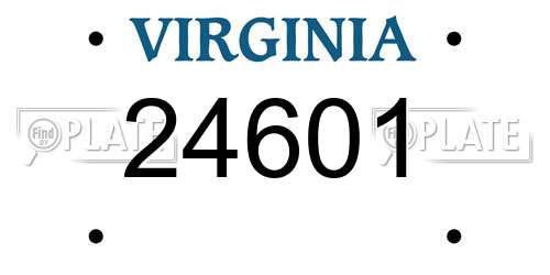 24601 Virginia License Plate
