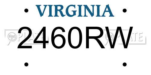 2460RW Virginia License Plate