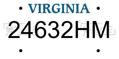 24632HM Virginia License Plate