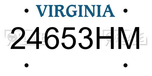 24653HM Virginia License Plate