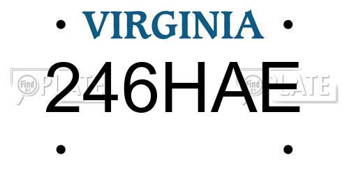 246HAE Virginia License Plate