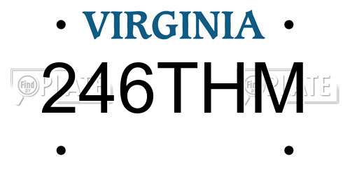 246THM Virginia License Plate