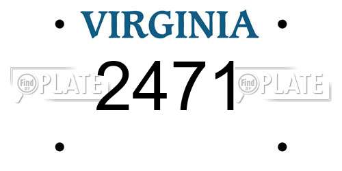 2471 Virginia License Plate