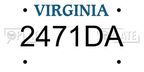 2471DA Virginia License Plate