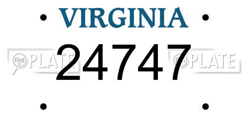 24747 Virginia License Plate