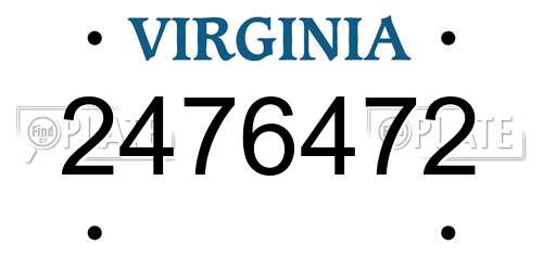 2476472 Virginia License Plate