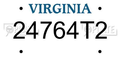 24764T2 Virginia License Plate
