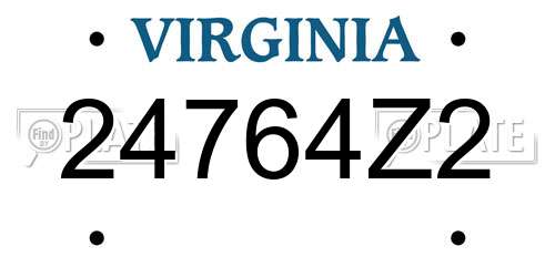 24764Z2 Virginia License Plate