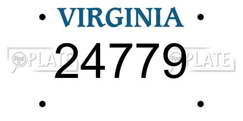 24779 Virginia License Plate