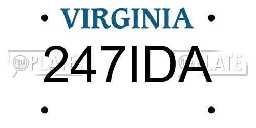 247IDA Virginia License Plate