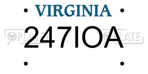 247IOA Virginia License Plate