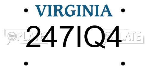 247IQ4 Virginia License Plate
