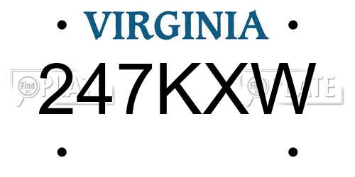 247KXW Virginia License Plate