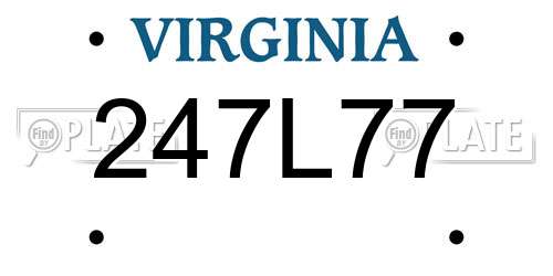 247L77 Virginia License Plate