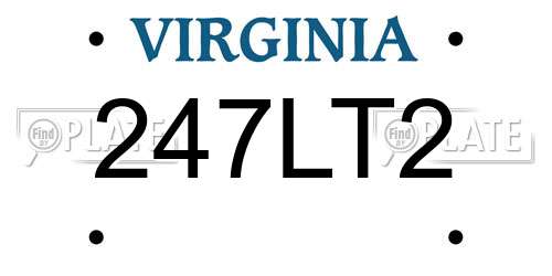 247LT2 Virginia License Plate