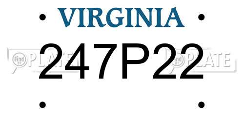 247P22 Virginia License Plate