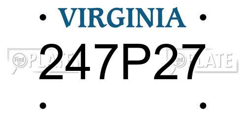 247P27 Virginia License Plate