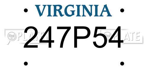 247P54 Virginia License Plate