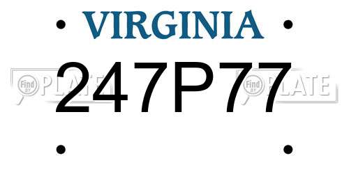 247P77 Virginia License Plate