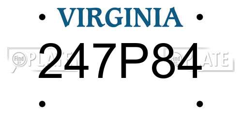 247P84 Virginia License Plate
