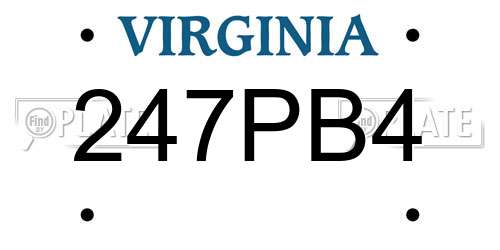 247PB4 Virginia License Plate