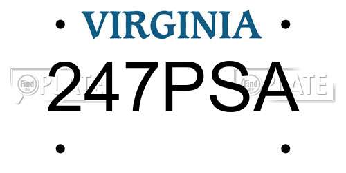 247PSA Virginia License Plate