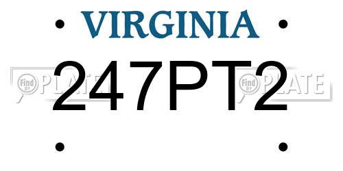 247PT2 Virginia License Plate