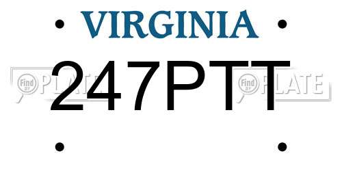 247PTT Virginia License Plate