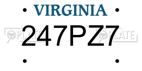 247PZ7 Virginia License Plate