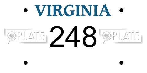 248 Virginia License Plate