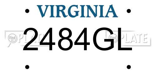 2484GL Virginia License Plate