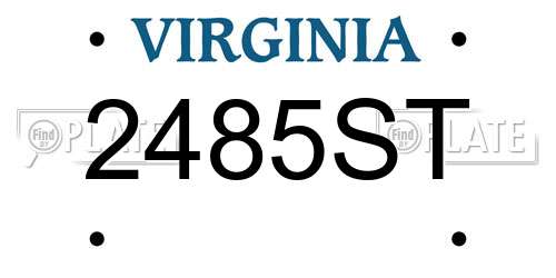 2485ST Virginia License Plate