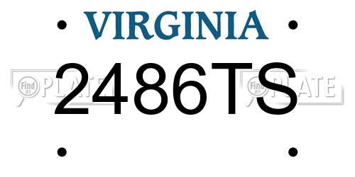2486TS Virginia License Plate
