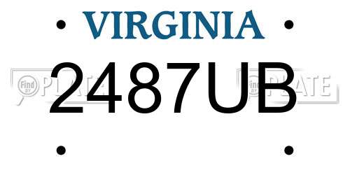 2487UB Virginia License Plate