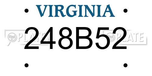 248B52 Virginia License Plate