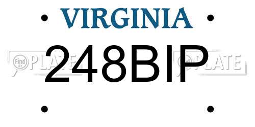 248BIP Virginia License Plate