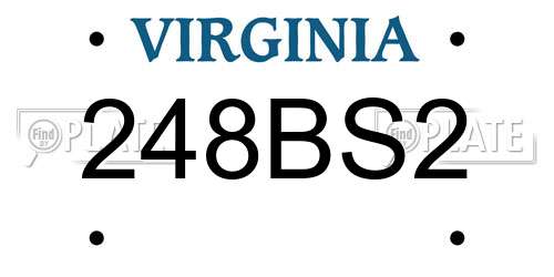 248BS2 Virginia License Plate