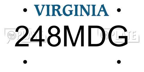 248MDG Virginia License Plate