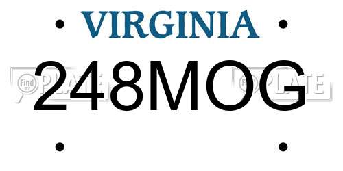 248MOG Virginia License Plate