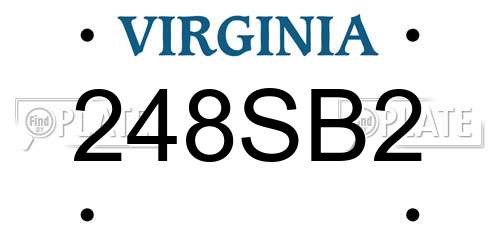 248SB2 Virginia License Plate