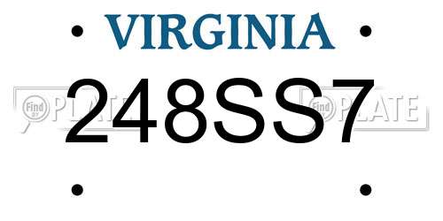 248SS7 Virginia License Plate