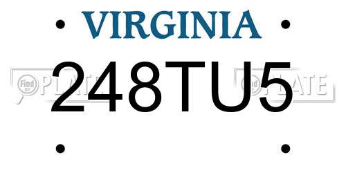 248TU5 Virginia License Plate