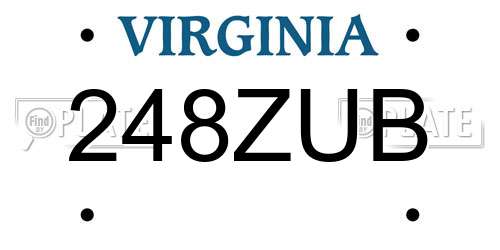 248ZUB Virginia License Plate