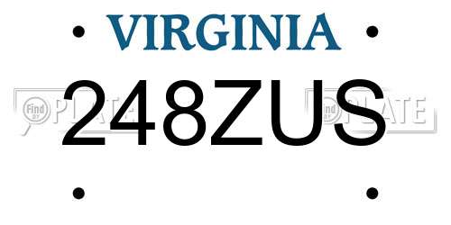 248ZUS Virginia License Plate