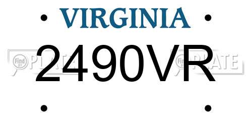 2490VR Virginia License Plate