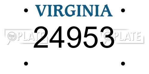 24953 Virginia License Plate