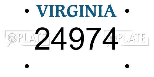 24974 Virginia License Plate