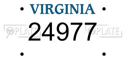 24977 Virginia License Plate